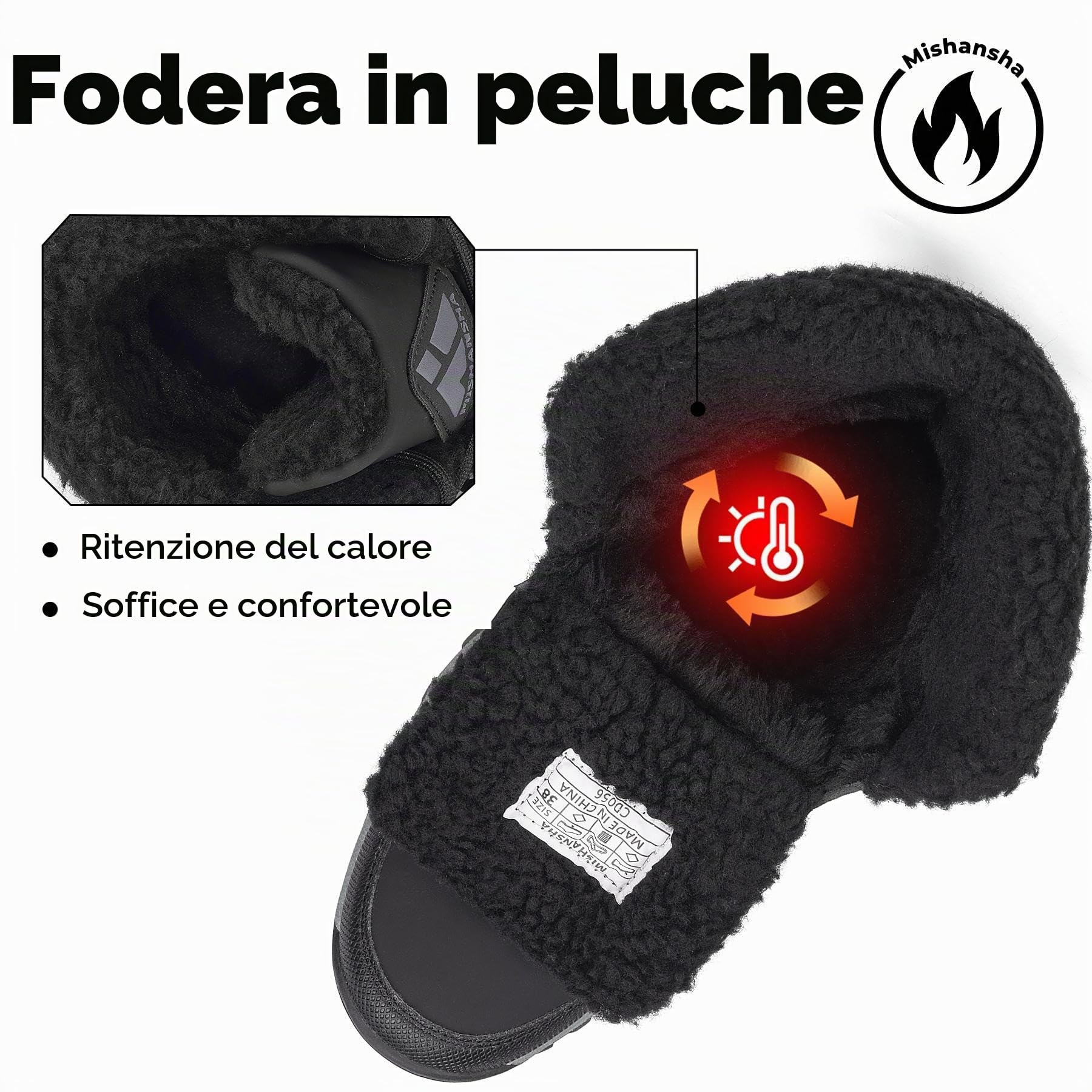 Mishansha Stivali Donna Invernali Stivaletti Neve Calde Scarponcini Pelliccia GR.36-42