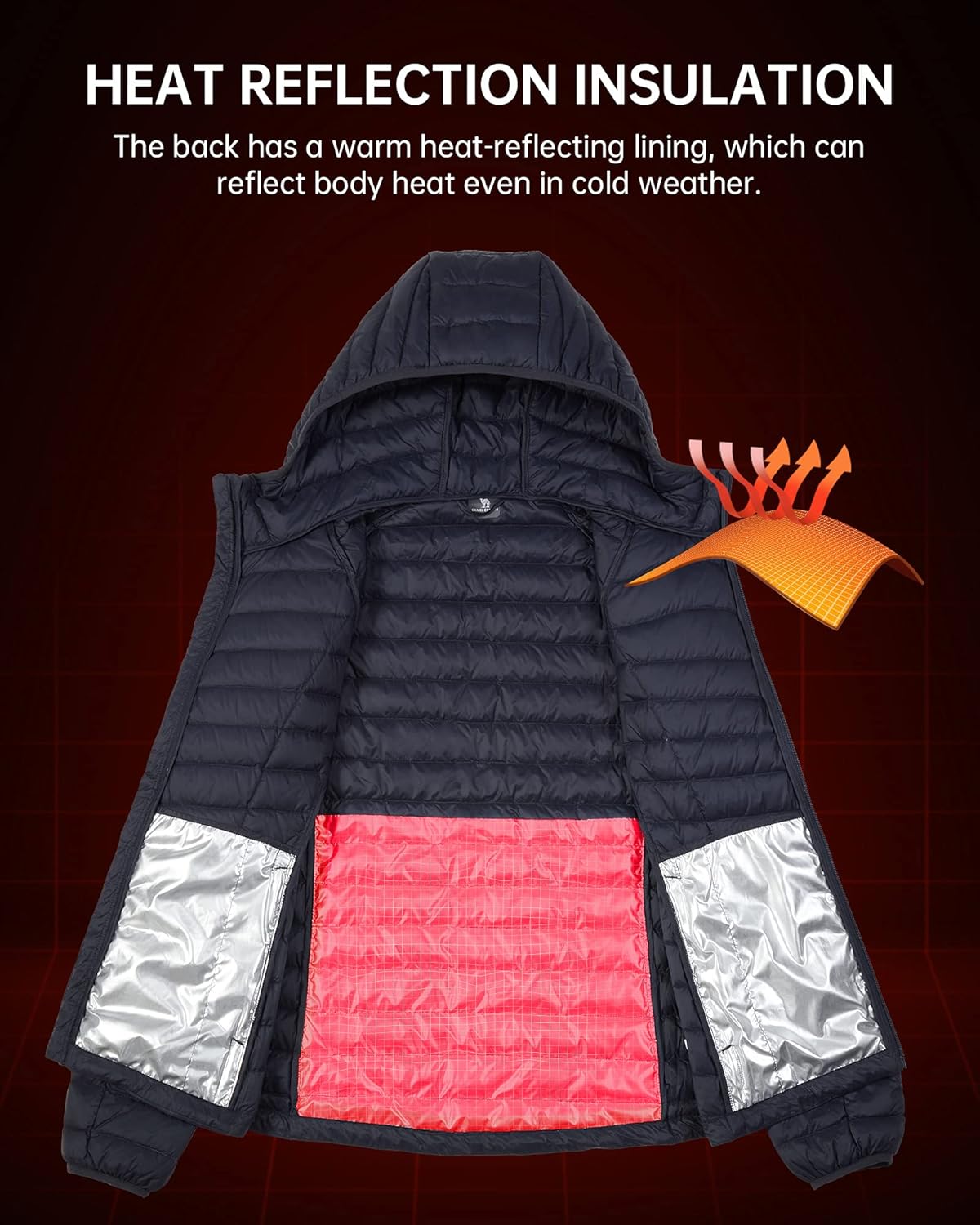 CAMELSPORTS Women's Down Jacket Hooded Winter Light Weight Short Puffer Coats Packable Warm Windproof Ladies Parka - Image 5