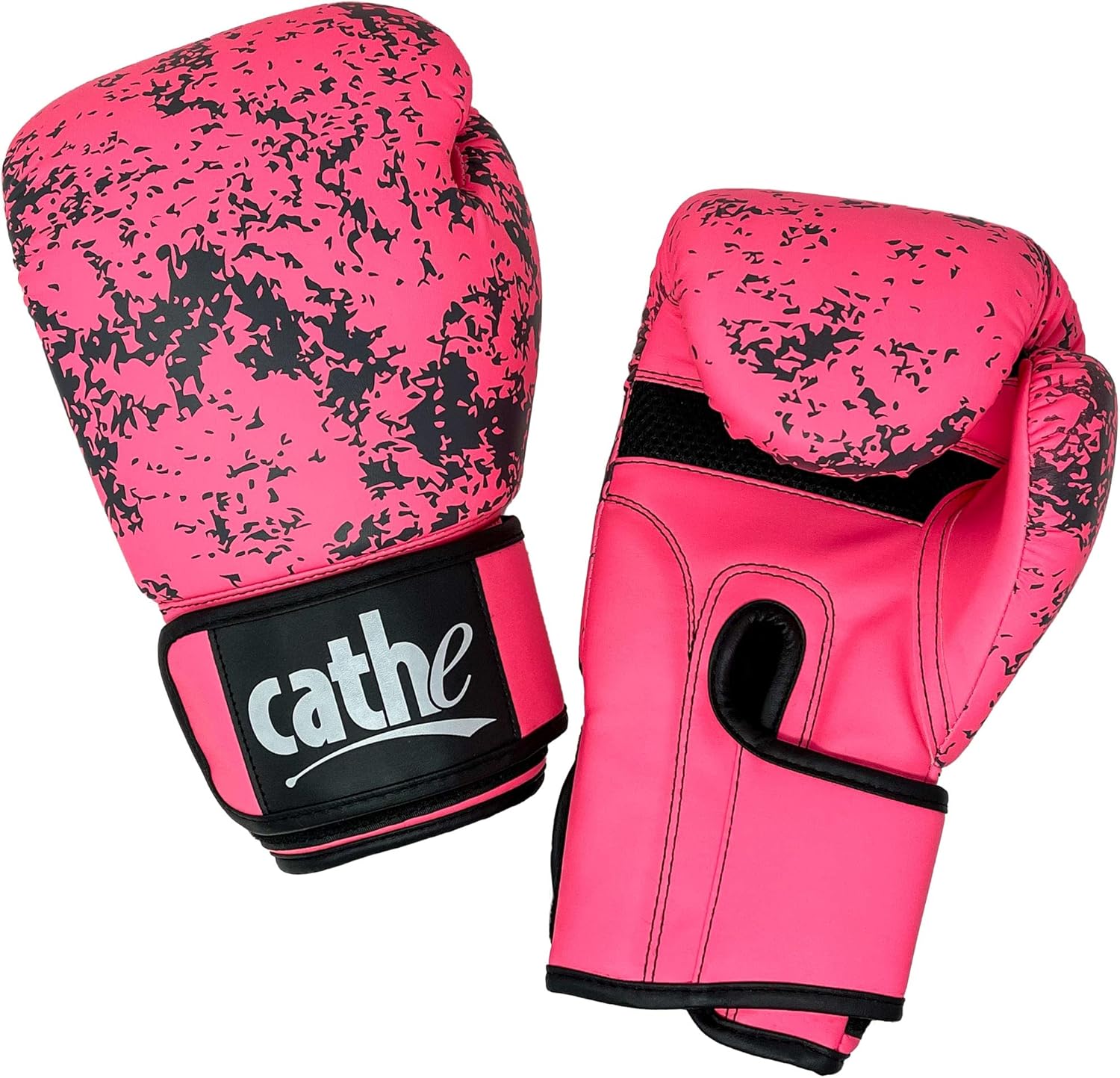 Cathe 12 Oz Pink Boxing Gloves for Women - Use These Punching Gloves for Women for Heavy Bag Boxing, Kickboxing, Cardio Aerobic Conditioning, and Training