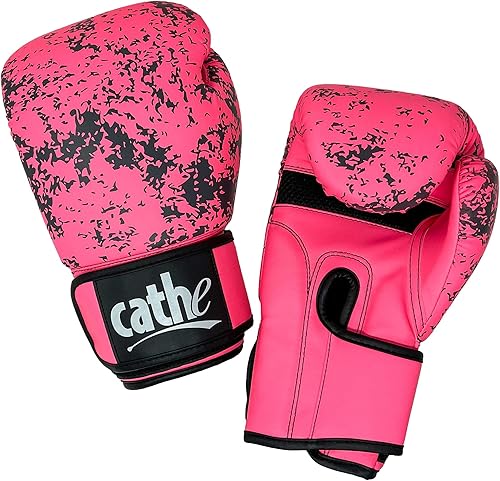 Miniatura 5 de Cathe Guantes de boxeo rosados de 12 onzas para mujer: utiliza estos guantes de boxeo para mujeres para boxeo pesado, kickboxing, acondicionamiento