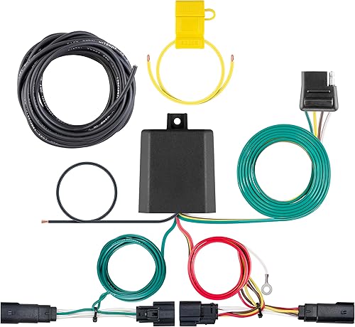 CURT 56406 Arnés de cableado de remolque personalizado de 4 pines para el lado del vehículo, se adapta a Jeep Cherokee seleccionado