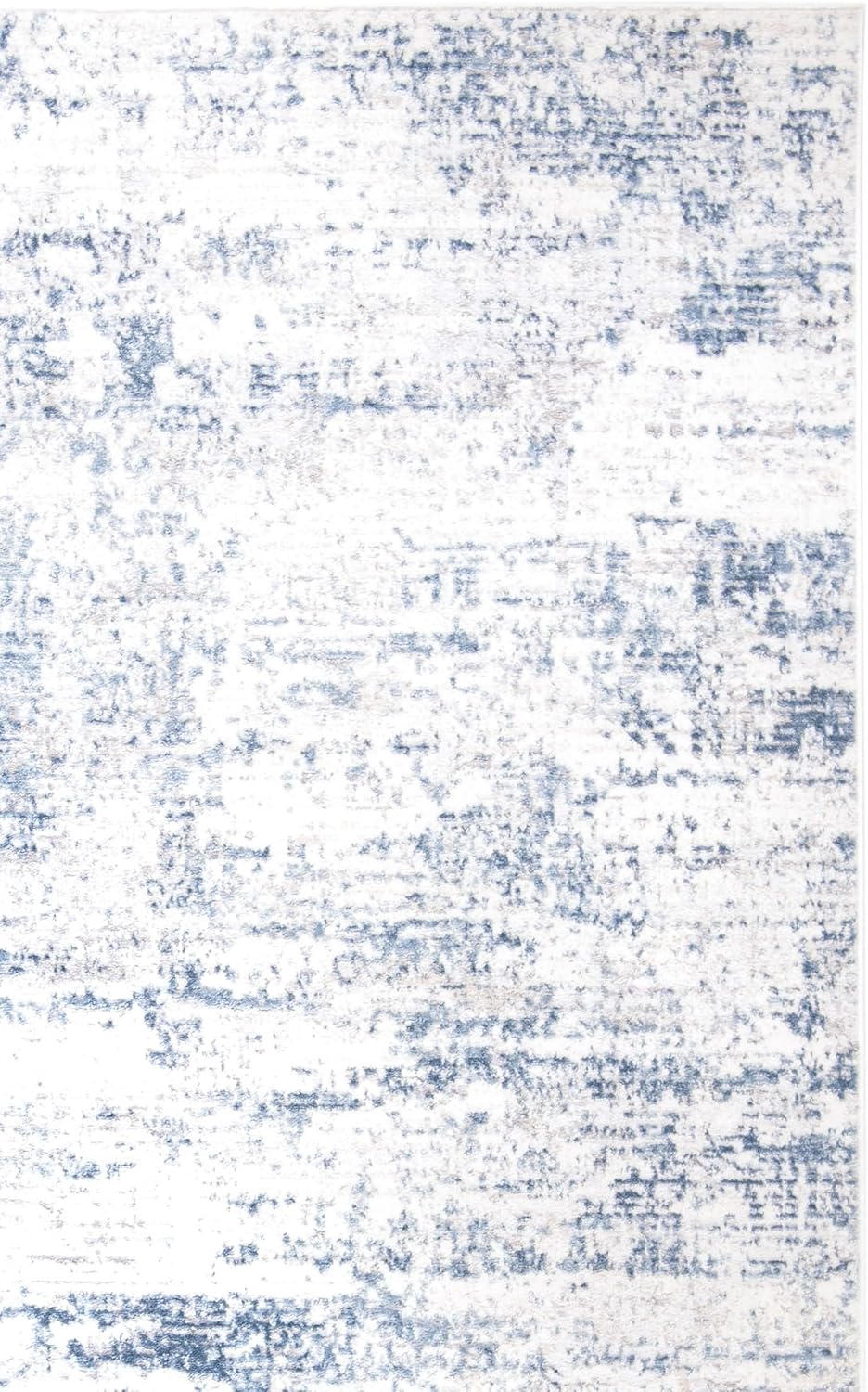 SAFAVIEH Amelia Collection Area Rug - 3' Square, Ivory & Blue, Modern Abstract Design, Non-Shedding & Easy Care, Ideal for High Traffic Areas in Living Room, Bedroom (ALA700A)
