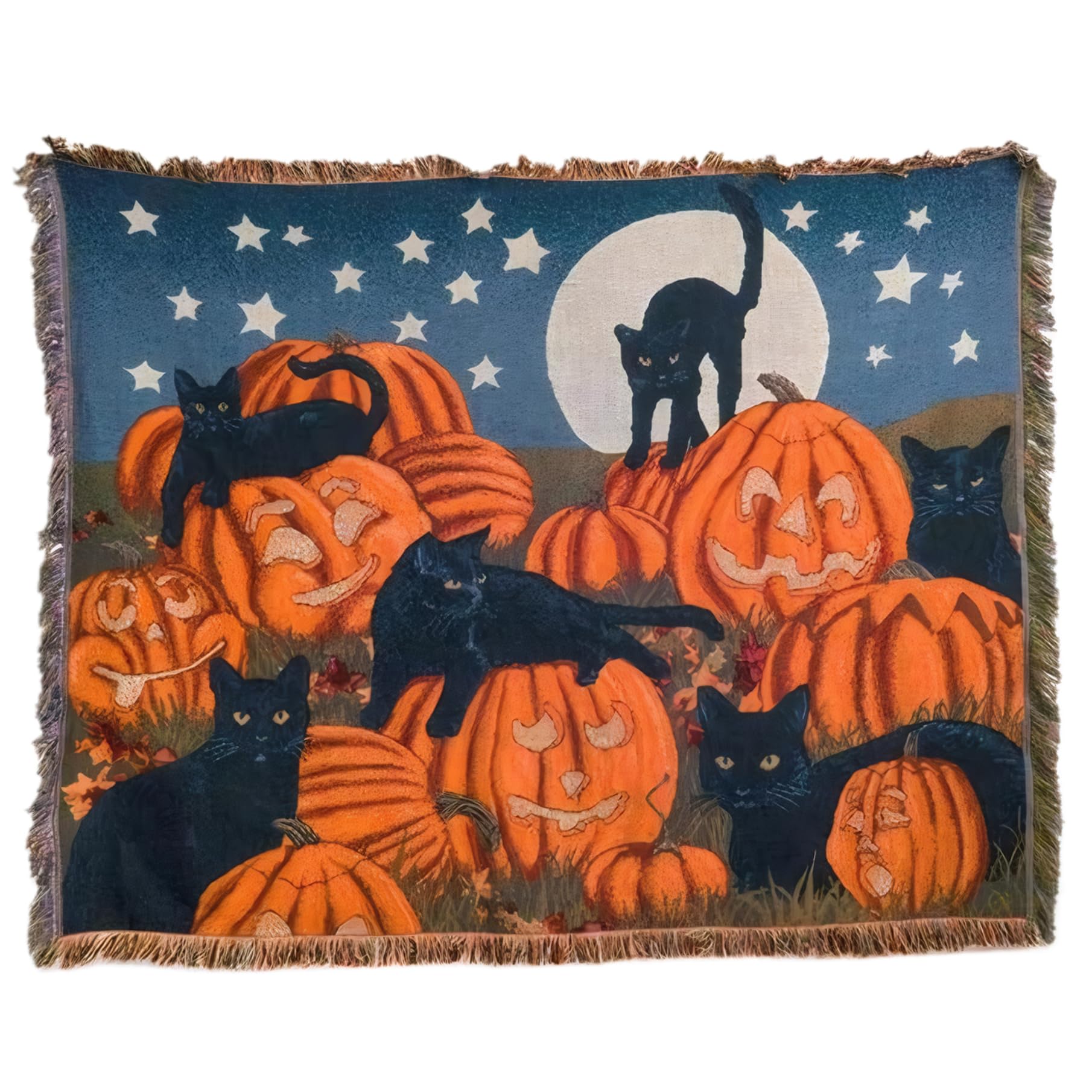 Couverture d'halloween anti-froid grand plaid vintage coton lin pour canapé