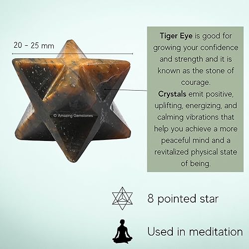 Miniatura 281 de Amazing Gemstone Larvikite Merkaba Crystal – Estrella de Merkaba metafísica de 1 pulgada para meditación – Cristal tetraedro energético y piedras