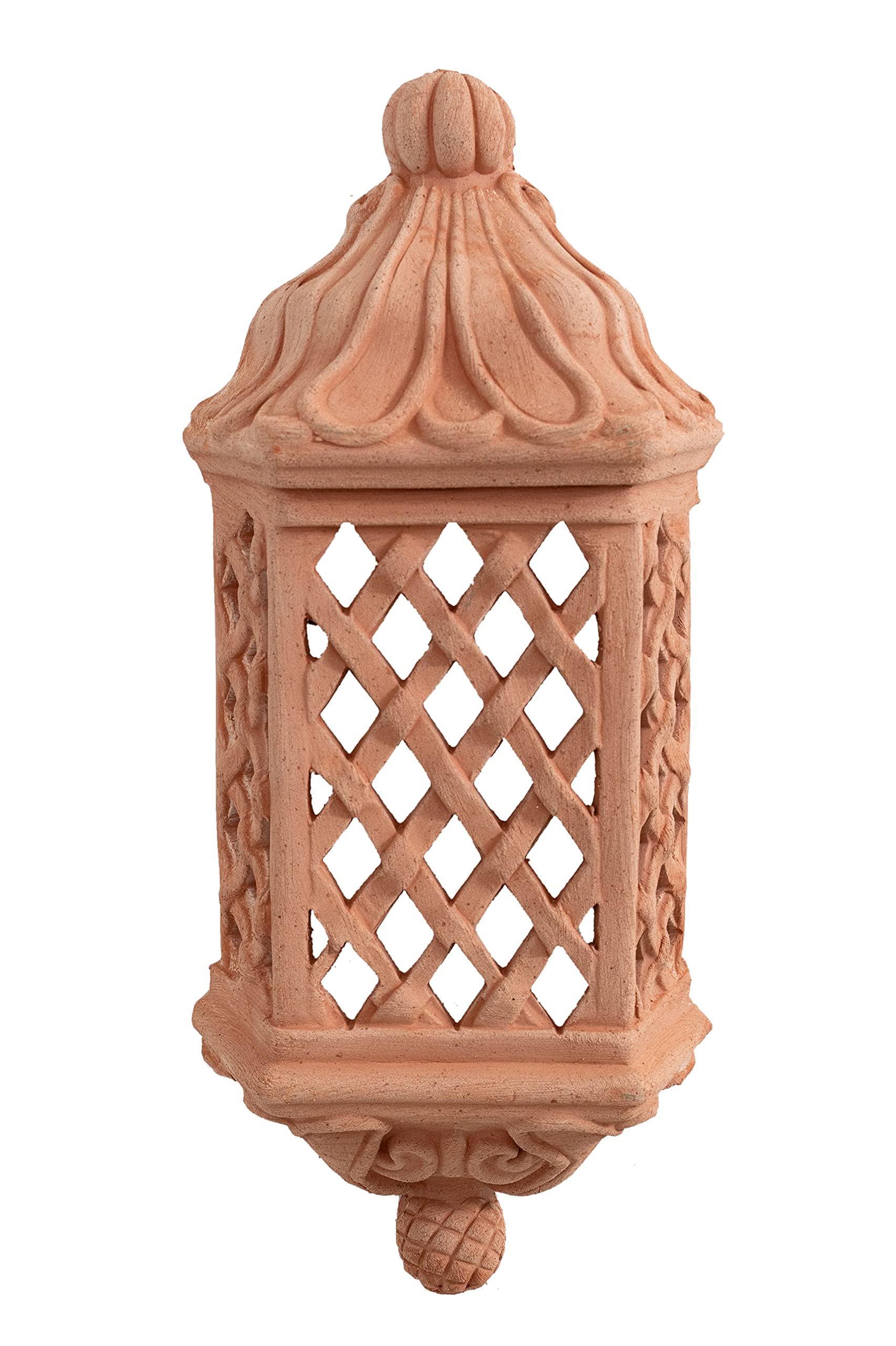 Biscottini Lanterne Exterieur Murale en Terre Cuite 21x11x49 cm | Lampe de Jardin Made in Italy | Lanterne Murale Exterieur