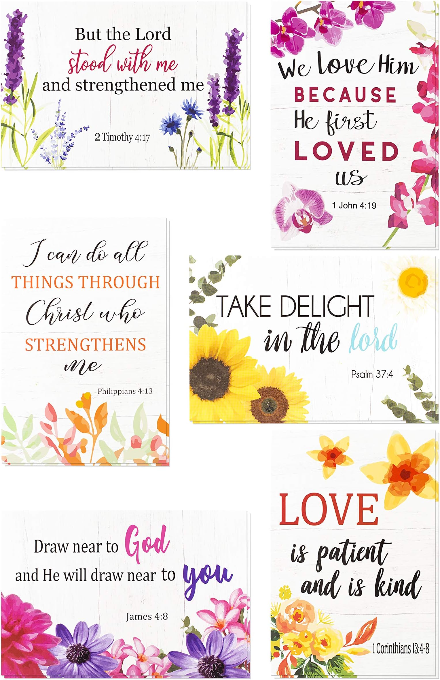 Bargain Paradise 24 Christian Greeting Cards - Inspirational Greeting Cards -Motivational Bible Verse - 24 Scripture Cards with 24 Envelopes, 4 x 6 Inch