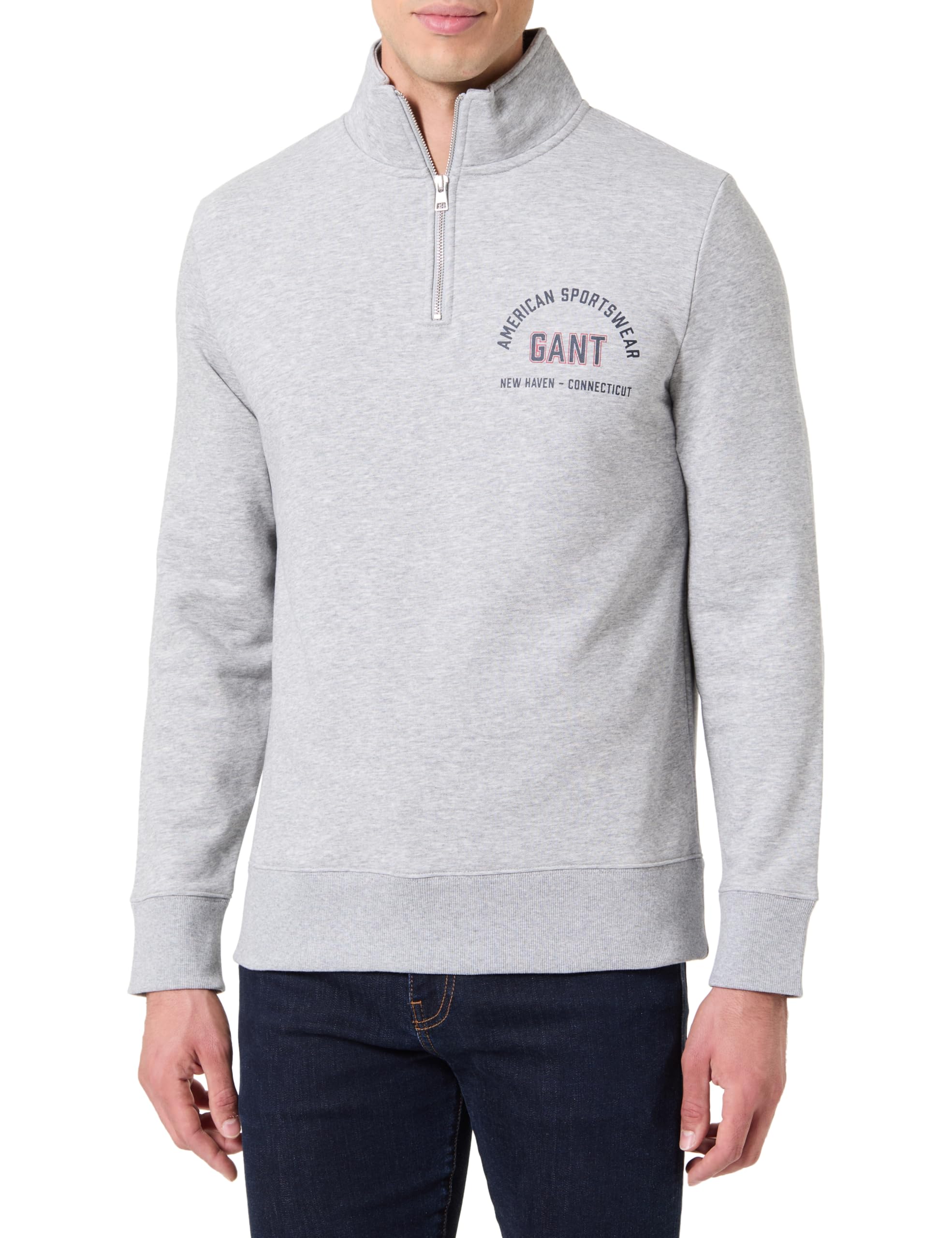 GANT Herren Printed Graphic Half Zip Sweatshirt