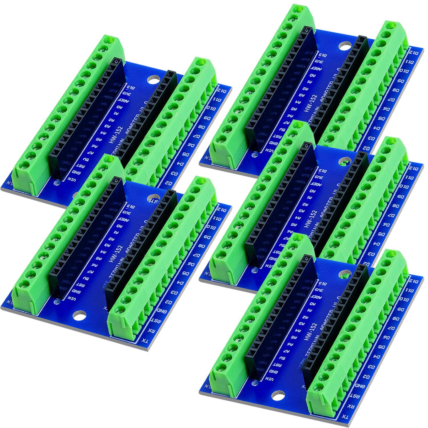 AZDelivery 5x Nano Terminal Adapter Board Avec Bornes à Vis - Compatible Arduino