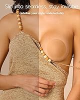 Vista 2 de Cubiertas para pezones Niidor para mujer con elevación - Pastillas adhesivas de pezón de silicona reutilizables - Pétalos de pecho adhesivos