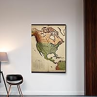 Vista 3 de Usa map wall art, Wall Decor, Home Decor, Houswarming Gift, United States Map, Birthday gift, home decor, Canvas Wall Art, dial, compass, atlas