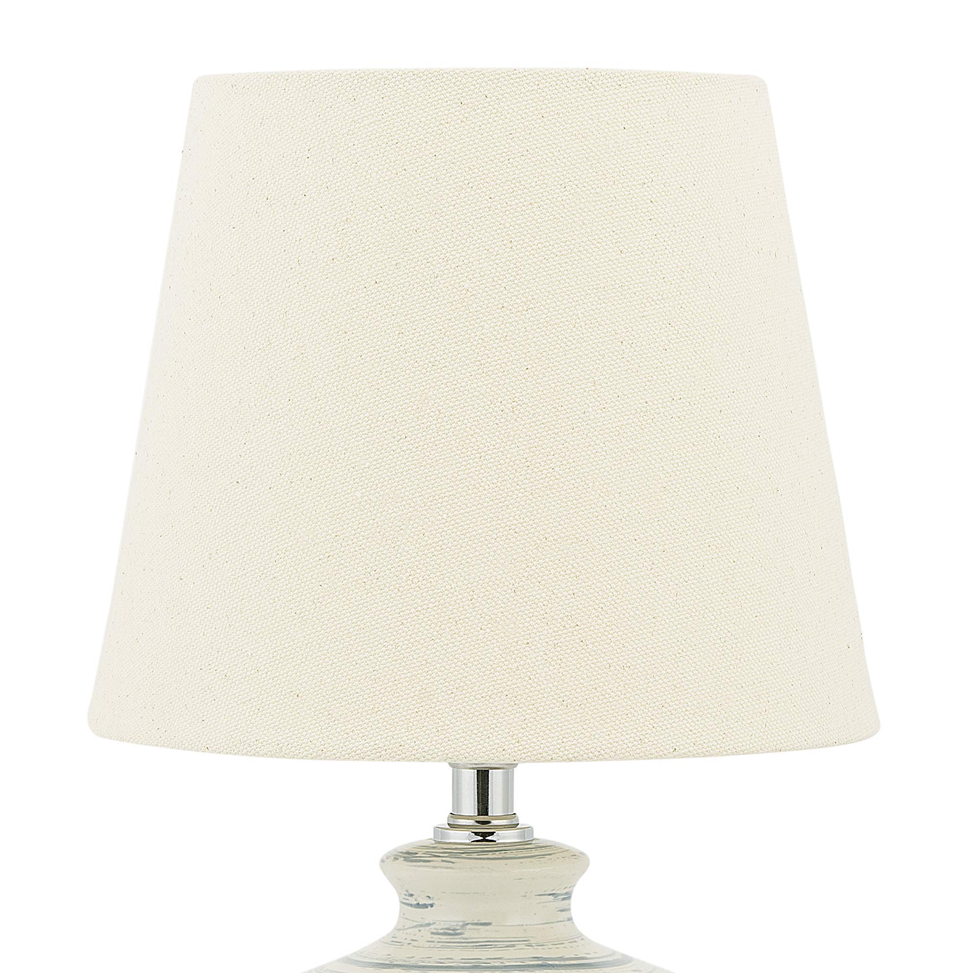 Lámpara de mesa de cerámica beige claro azul claro 35 cm pantalla de tela Rosanna