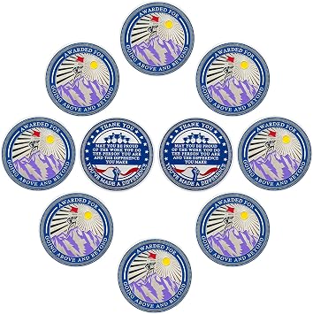 BHealthLife 10 Pcs Going Above and Beyond Coins Set - Appreciation Coins for Employees Award Coins for Work Motivation Coins - Appreciation Gifts for Coworkers Staffs Students