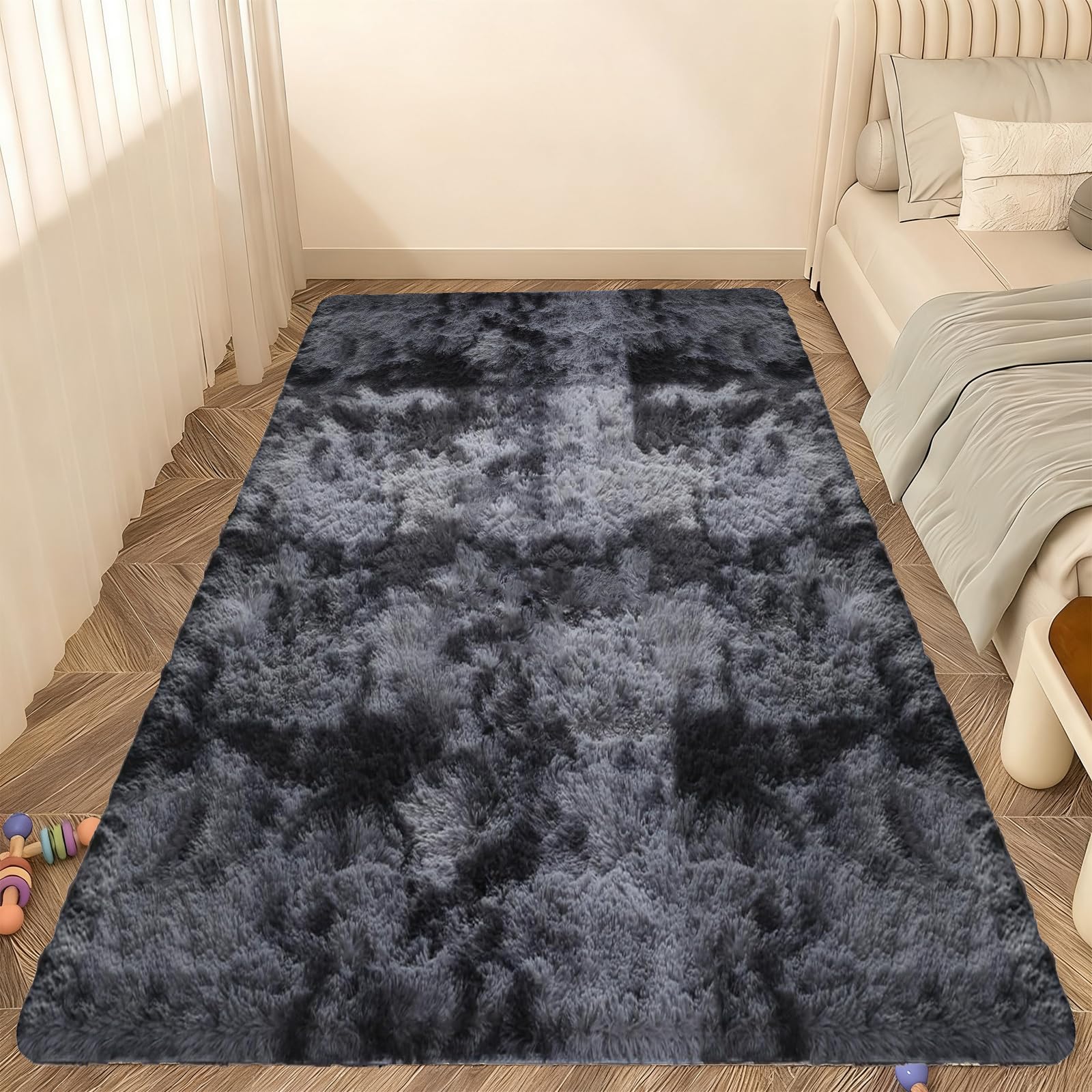 Tapis de sol moelleux shaggy 140x500 grand tapis de salon à poils longs lavable