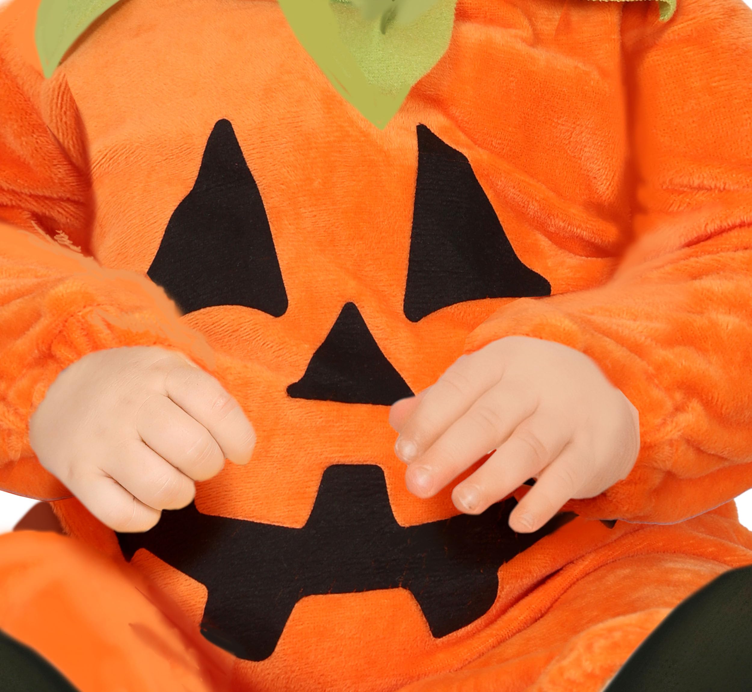 FIESTAS GUIRCA Charming Pumpkin Baby Fancy Dress Costume, Toddler Costume Including Comfy Orange Pumpkin Onesie with Hoodie - Image 4