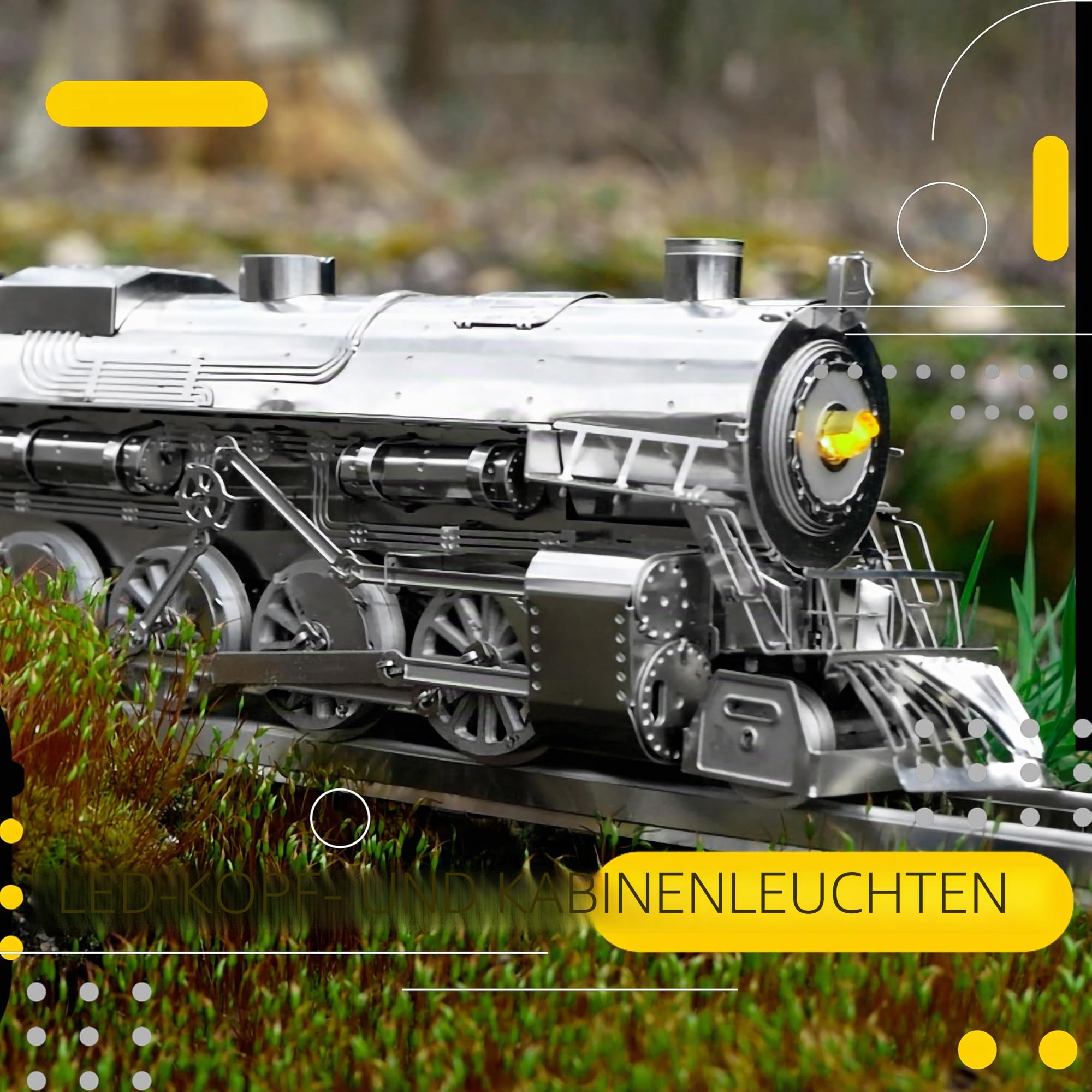 METAL-TIME Polar Steel Model, Zug-Metallmodellbausatz, 3D-Metallmodellbausätze zum Bauen für Erwachsene, Polar Steel Magic Express, 239 Teile.