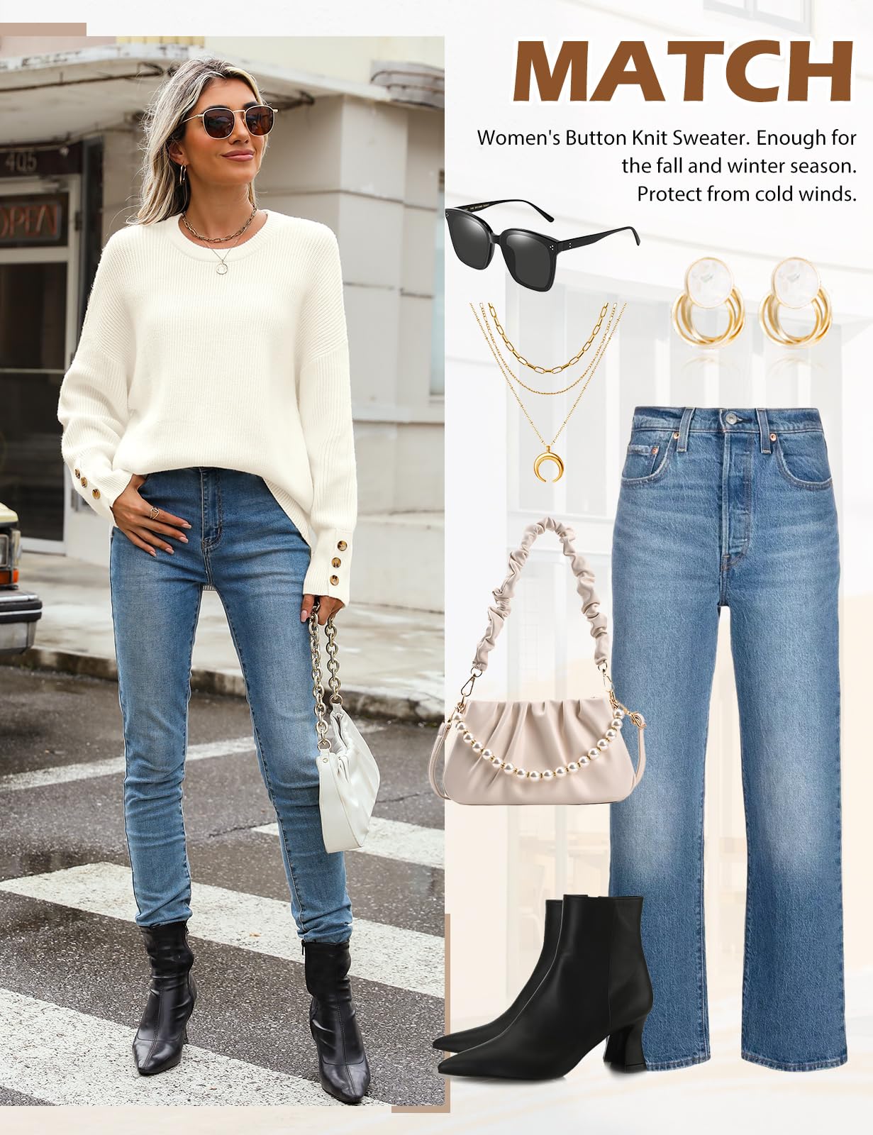 UMIPUBO Pull Femme Hiver Chic et Elegant Chaud Casual Manche Longue Pullover Col Rond Hauts Tricoté Women Sweater Grande Mode Pulls