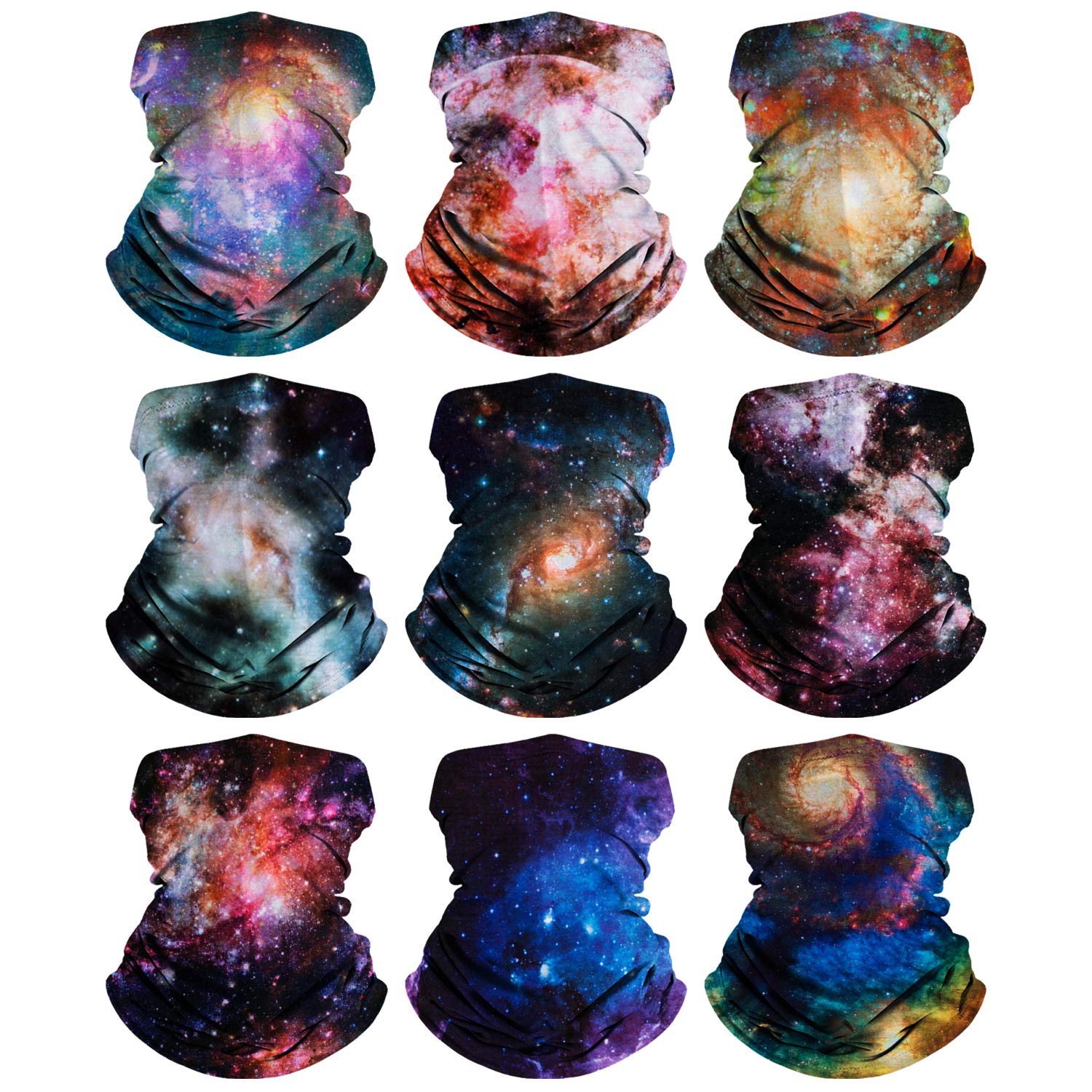 Lauzq Neck Gaiter for Men Women Bandanas Face Mask Headband Scarf Headwrap Neckwarmer & More – Seamless 12-in-1 Multifunctional for Music Festivals, Raves,Fishing, Hiking, Running