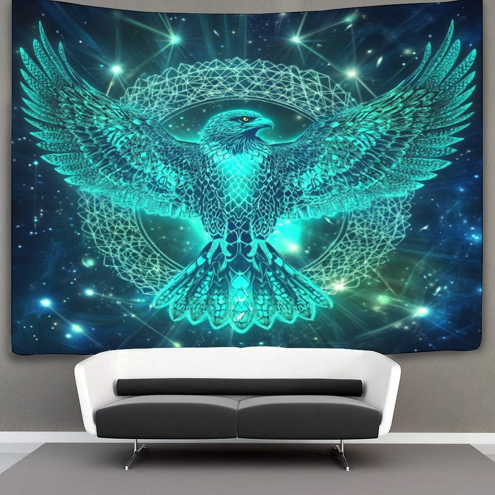 Kaiyun Style-14 Teal Tapestry Wall Hanging,Falcon Tapestry For Bedroom Aesthetic, Tapestries Wall Art Aesthetic Tapestry Home Decorationfor Living Roombedroom 180Cmx230cm