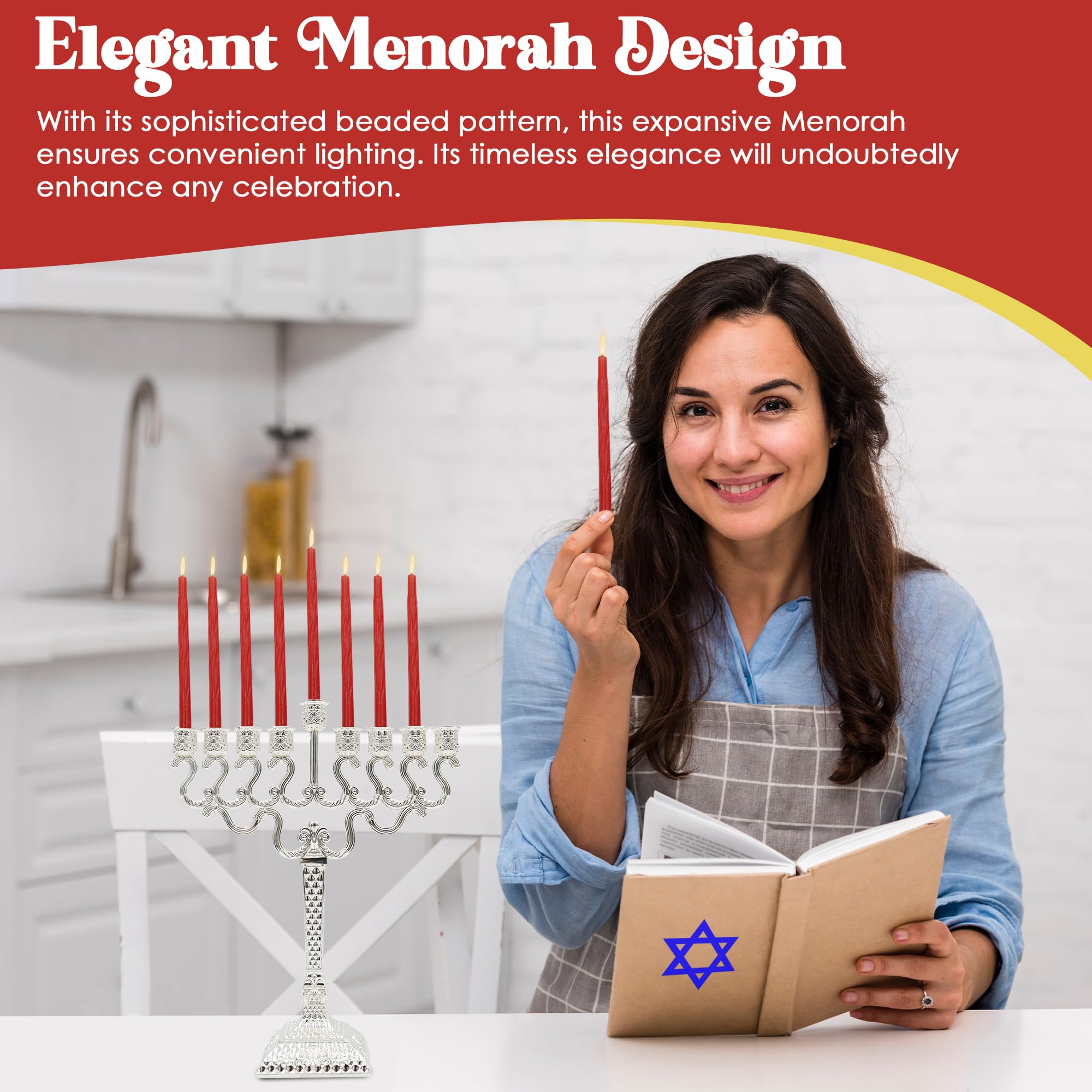 Amazon.co.jp: Majestic Giftware 銀メッキ ハヌカキャンドル メノラ