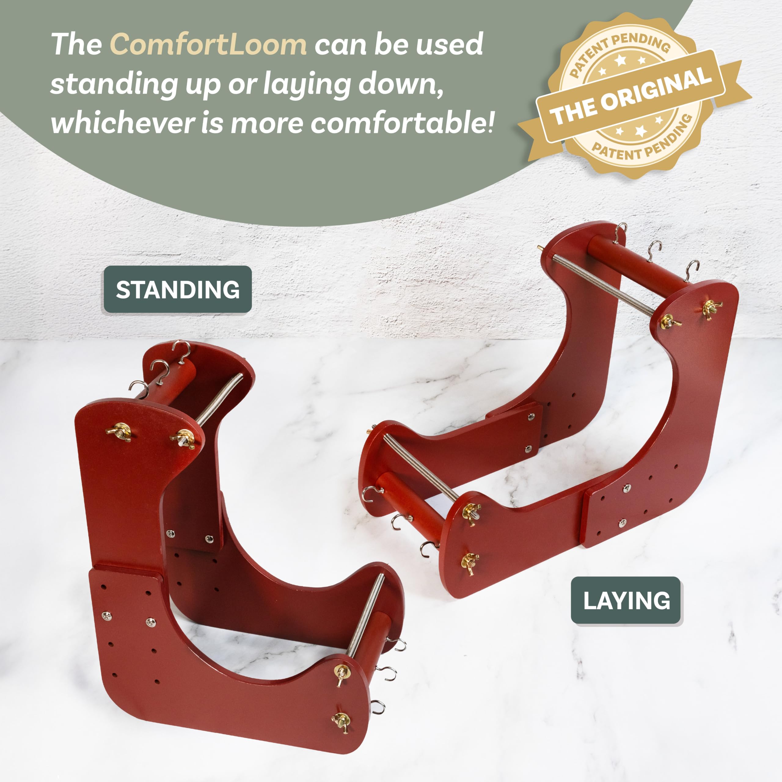 The Beadsmith ComfortLoom - Telar de cuentas ajustable con 4 ajustes de longitud, diseño ergonómico en ángulo, área de trabajo de 19 a 26,7 cm, incluye instrucciones ilustradas y patrón de pulsera