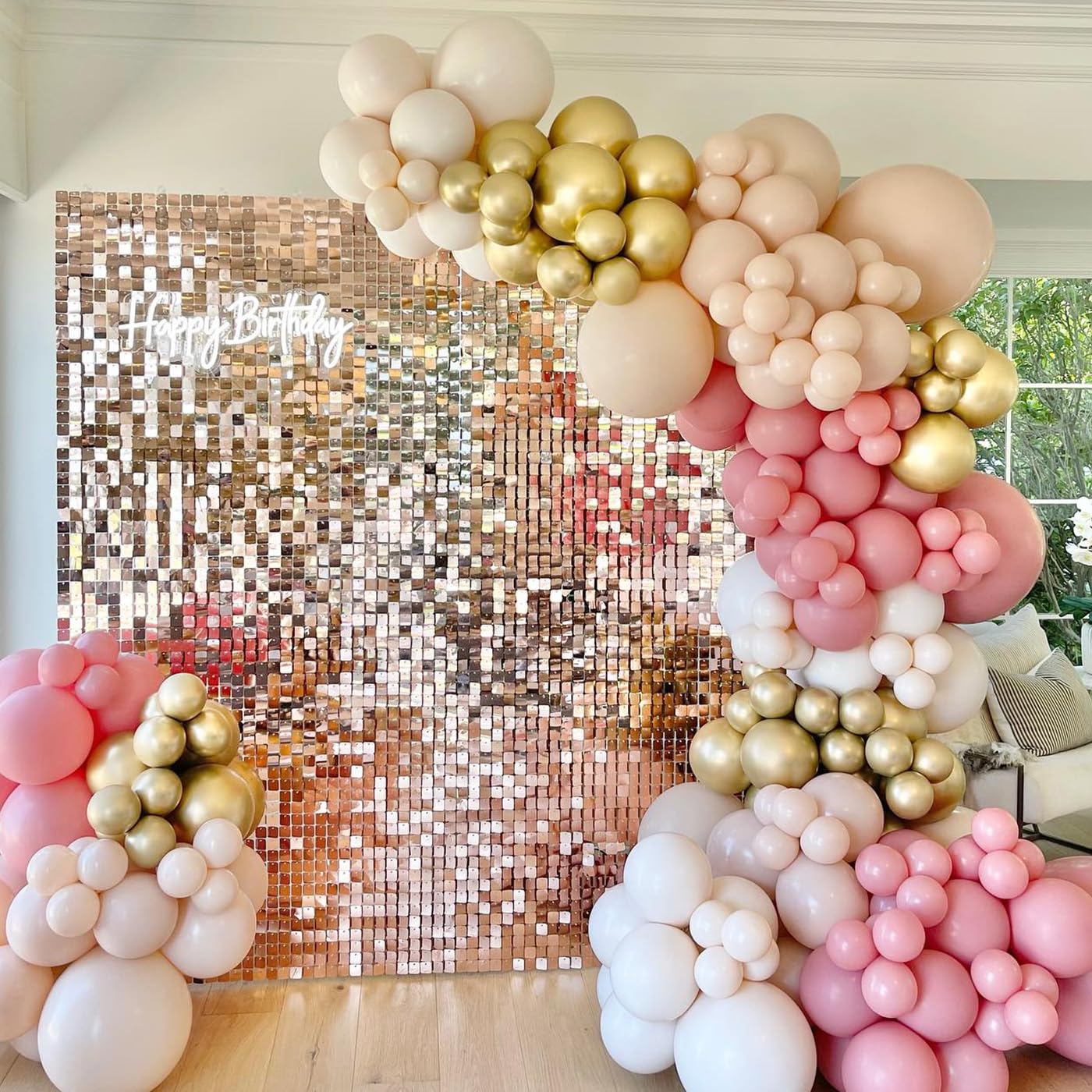 Rose Gold Shimmer Backdrop Panels Shimmer Wall Backdrop 24 Packs for ...