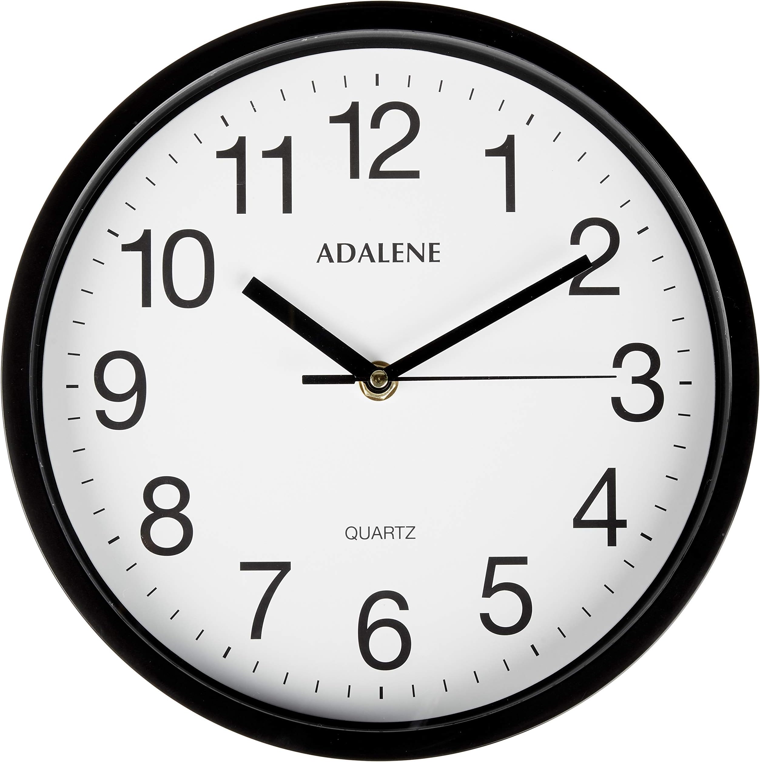 Wall Clocks Battery Operated Non Ticking - 10 Inch Completely Silent Wall Clock, Analog Quartz Office Wall Clock - Vintage Black Wall Clock for School, Non Ticking Wall Clock, Classroom Clock