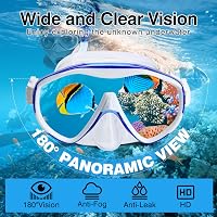 Dizokizo Snorkel Szett Felnőtt Panoráma Maszk Anti-Fog Szivárgásmentes Búvárkodáshoz 2