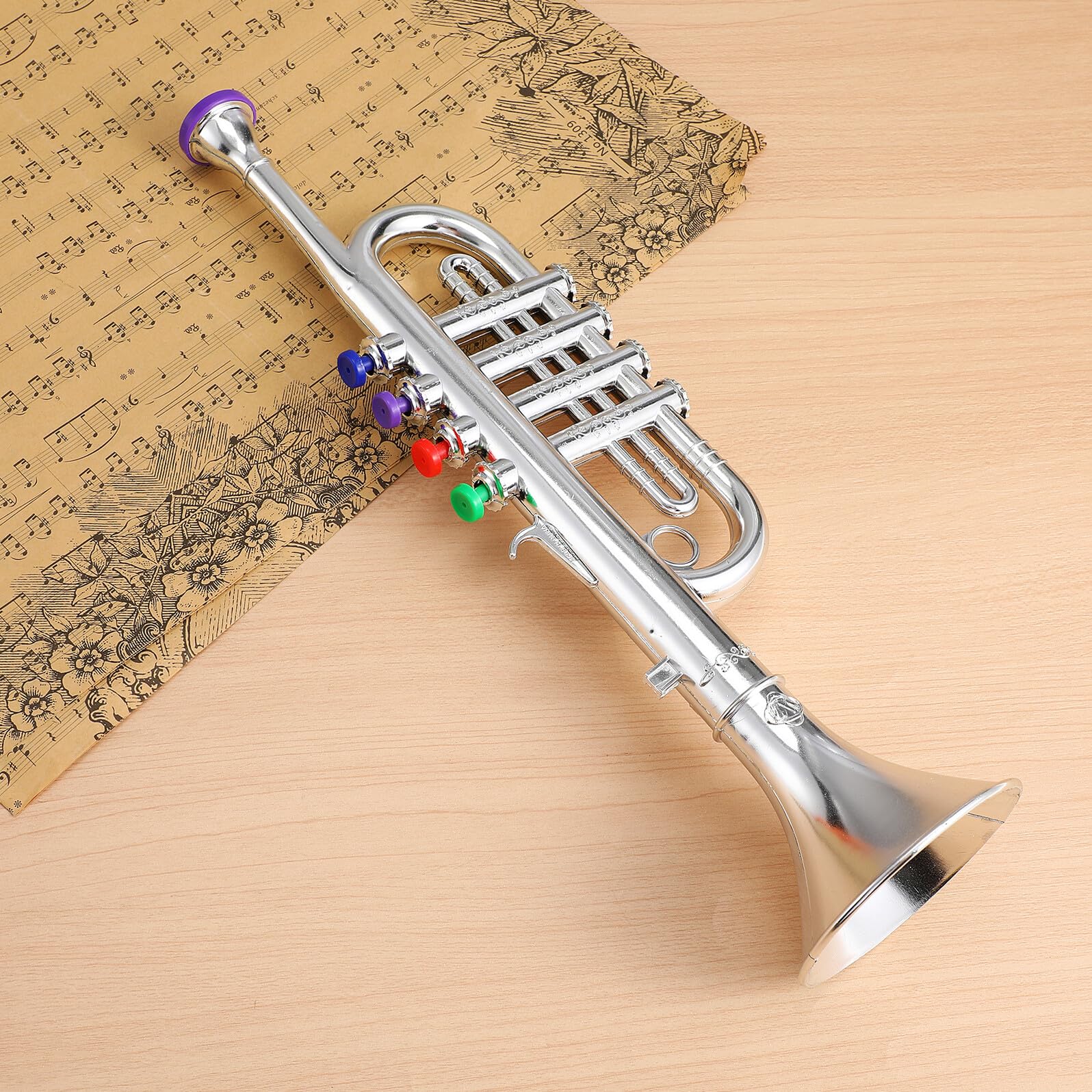 Tromba di Plastica per Piccoli Giocattolo Musicale Educativo Portatile Strumento a Fiato Sicuro e Leggero per Sviluppo Capacità Musicali e Gioco Educativo