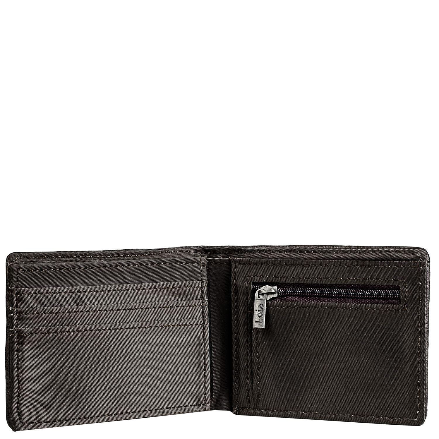 Lois - Cartera Juvenil Marron De Lona-PVC Resistente para Chico Deporte Casual con Bolsillo Monedero Cremallera Ideal para Adolescente Y Jovenes