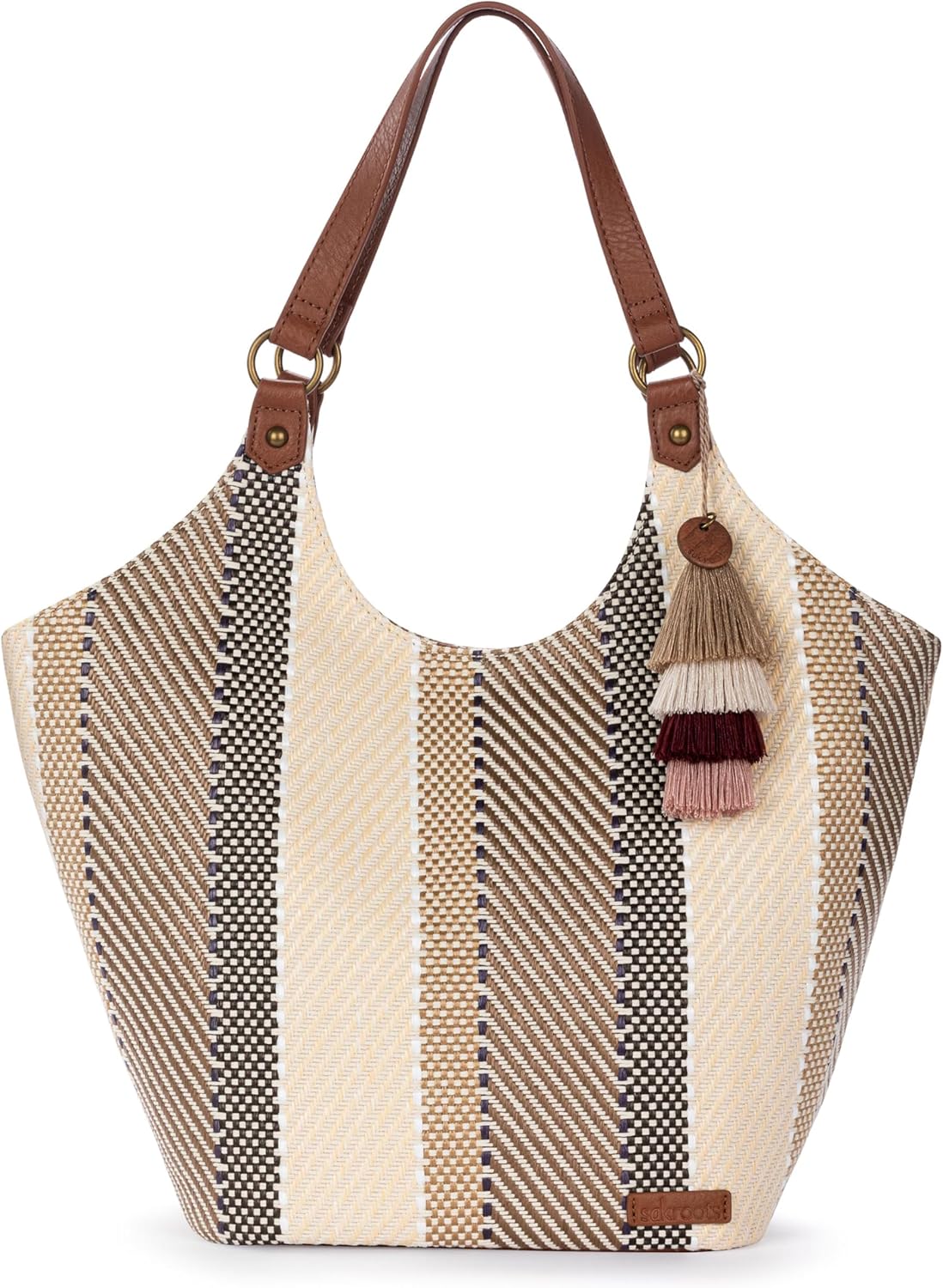 Sakroots The Sak Roma Shopper Shoulder Bag Large Purse & Tote Bag with Double Straps & Zipper Pockets for Everyday & Travel