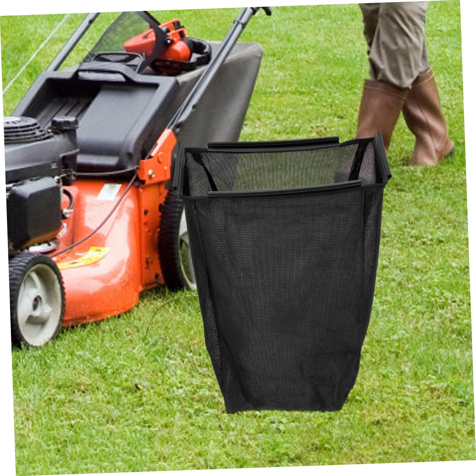 INOOMP Paquet Design Créatif en Nylon Noir de Ramassage D'herbe et Finition pour Tondeuse à Gazon et Tracteur de Pelouse pour Jardin et Entretien de Cour