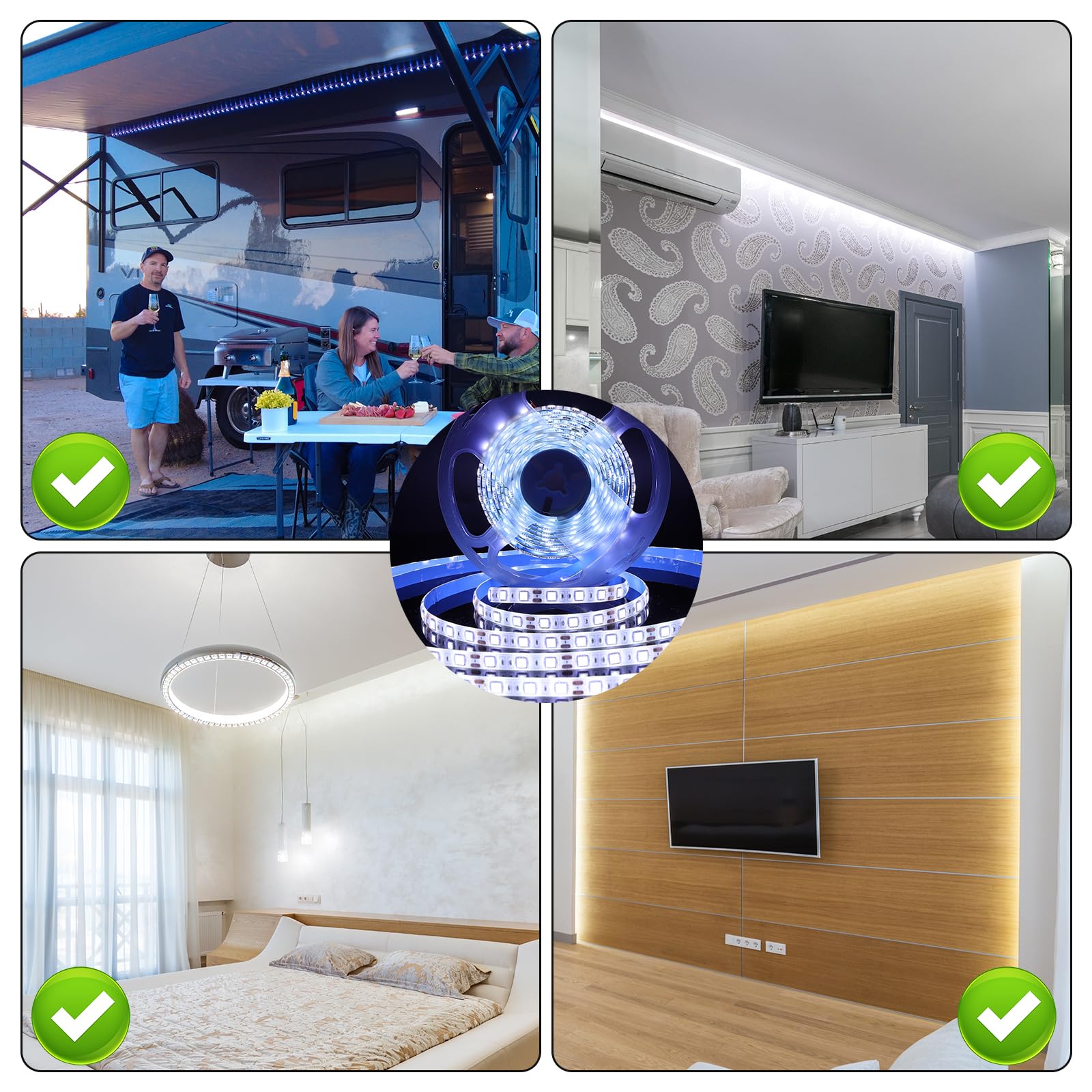 SAVITA Kit Luce LED per Camper 12V 5m Bianco