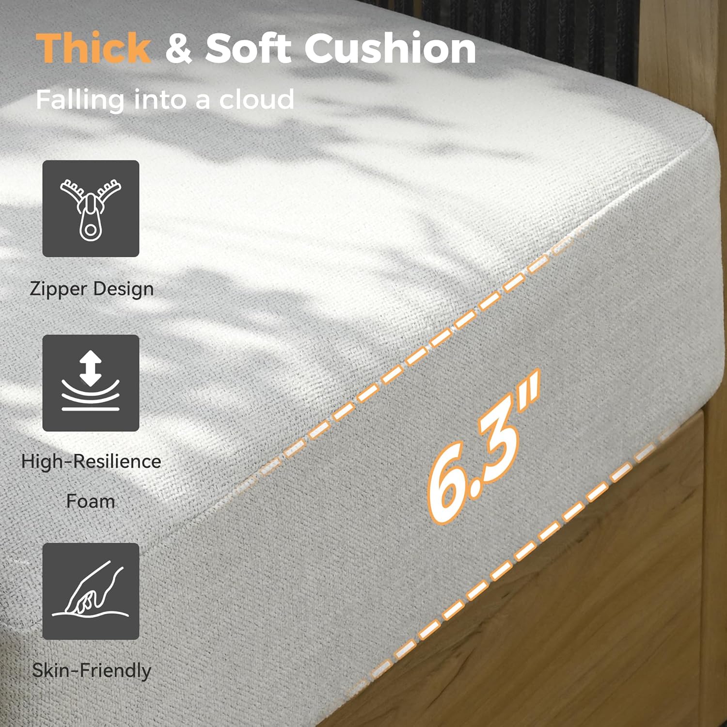 HAPPATIO Aluminum Patio Furniture Set, 3 Pieces Wood-Like Oversized Outdoor Conversation Set with Thick Cushion, Curved Tub Design with Woven Rope Accents for Garden, Backyard, Poolside