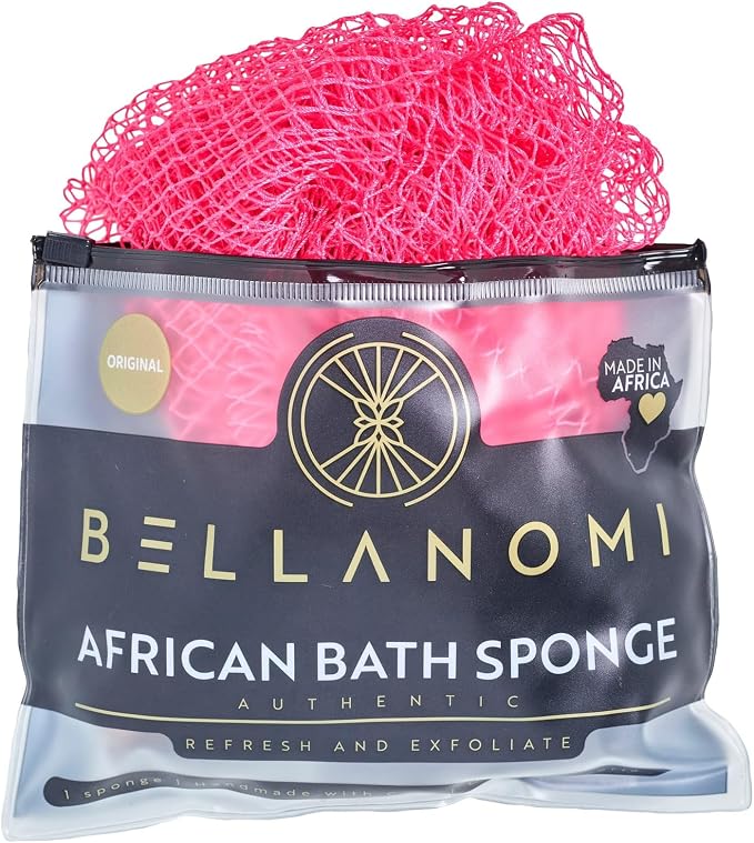 BELLANOMI African Exfoliating Net Sponge 45-inch Back Scrubber