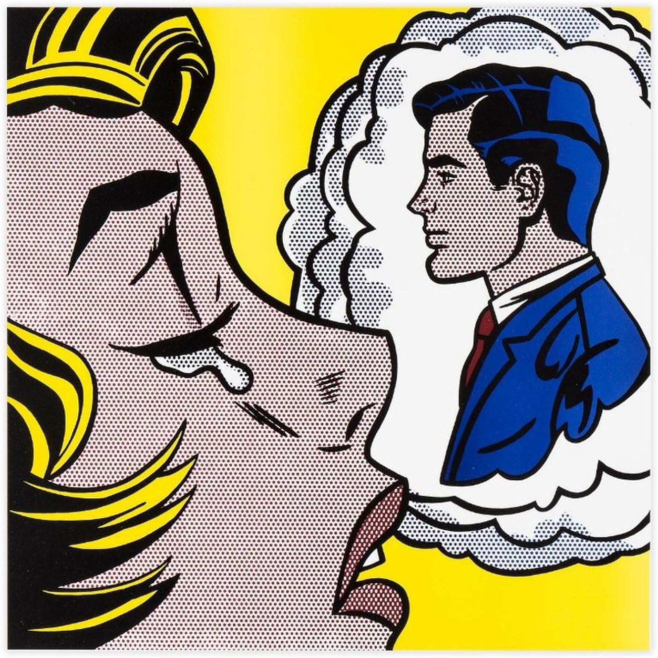 Rikin Liuff Thinking of Him by Roy Lichtenstein Canvas Poster Illustrations Wall Art Painting Roy Lichtenstein Prints for Home Picture Decor 55x55cm Frameless