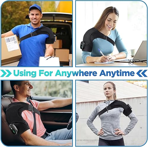 Miniatura 6 de Almohadilla térmica de hombro inalámbrica, envoltura de hombro calentada con masaje, soporte de hombro calentado, masajeador de hombro para hombres