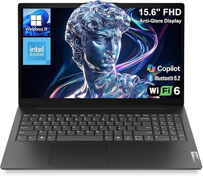 Lenovo Essential 15.6" FHD Everyday Laptop, Intel Processor, 128GB Storage