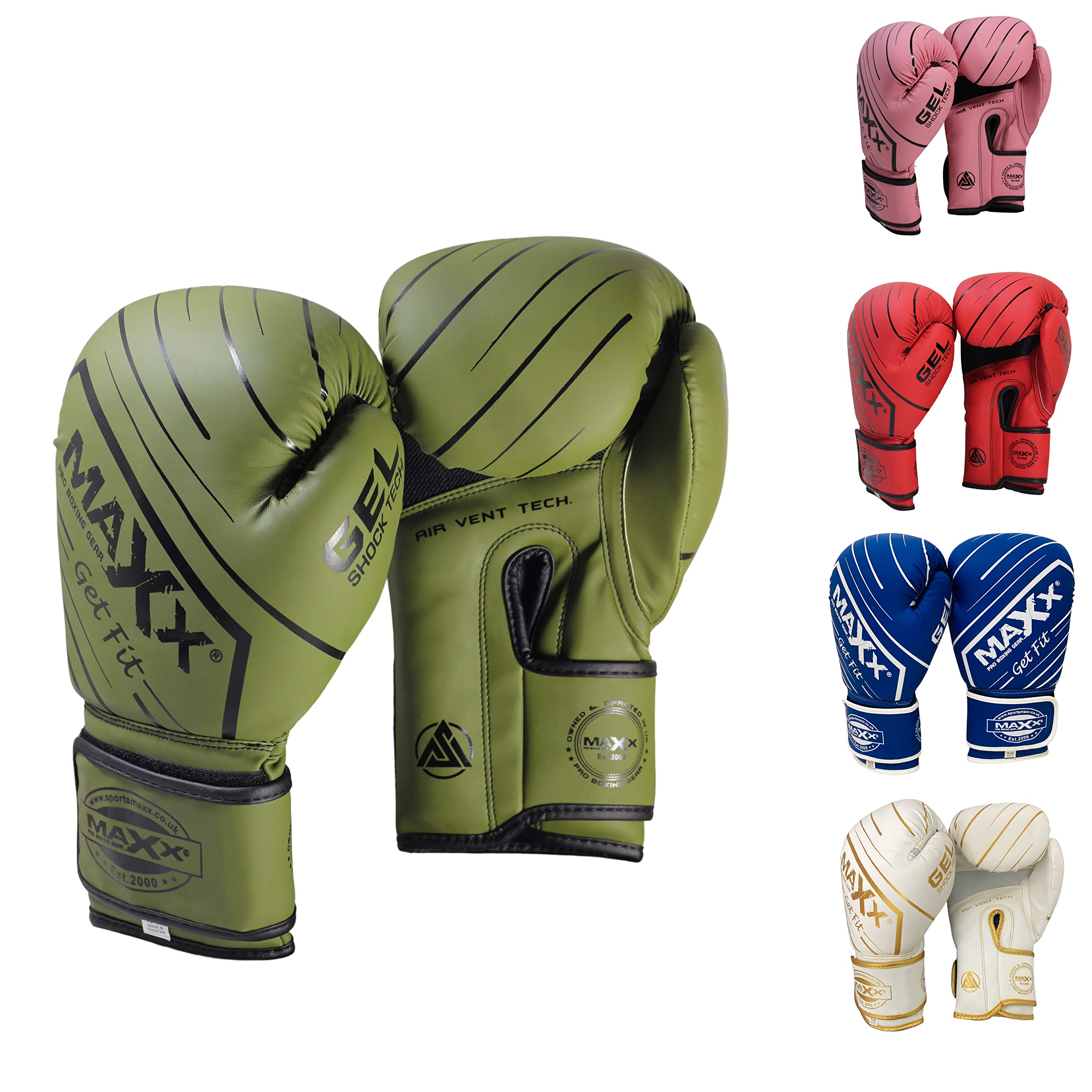 MAXX New Boxing Gloves MMA Training Fight Sparring Boxing Glove Adjustable Strap Best for Boxing Mma Training Equipment, Punching, Sparring Pads Mitts for Muay Thai, 4 6 10 12 14 16 Oz (Green, 12 OZ)