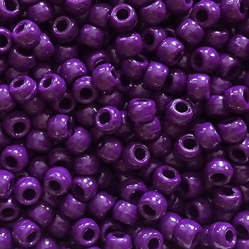 BeadExplosion Purple Plum Crow Beads Pony Beads Made in USA 6x9mm Large Hole, B07599, Lilac