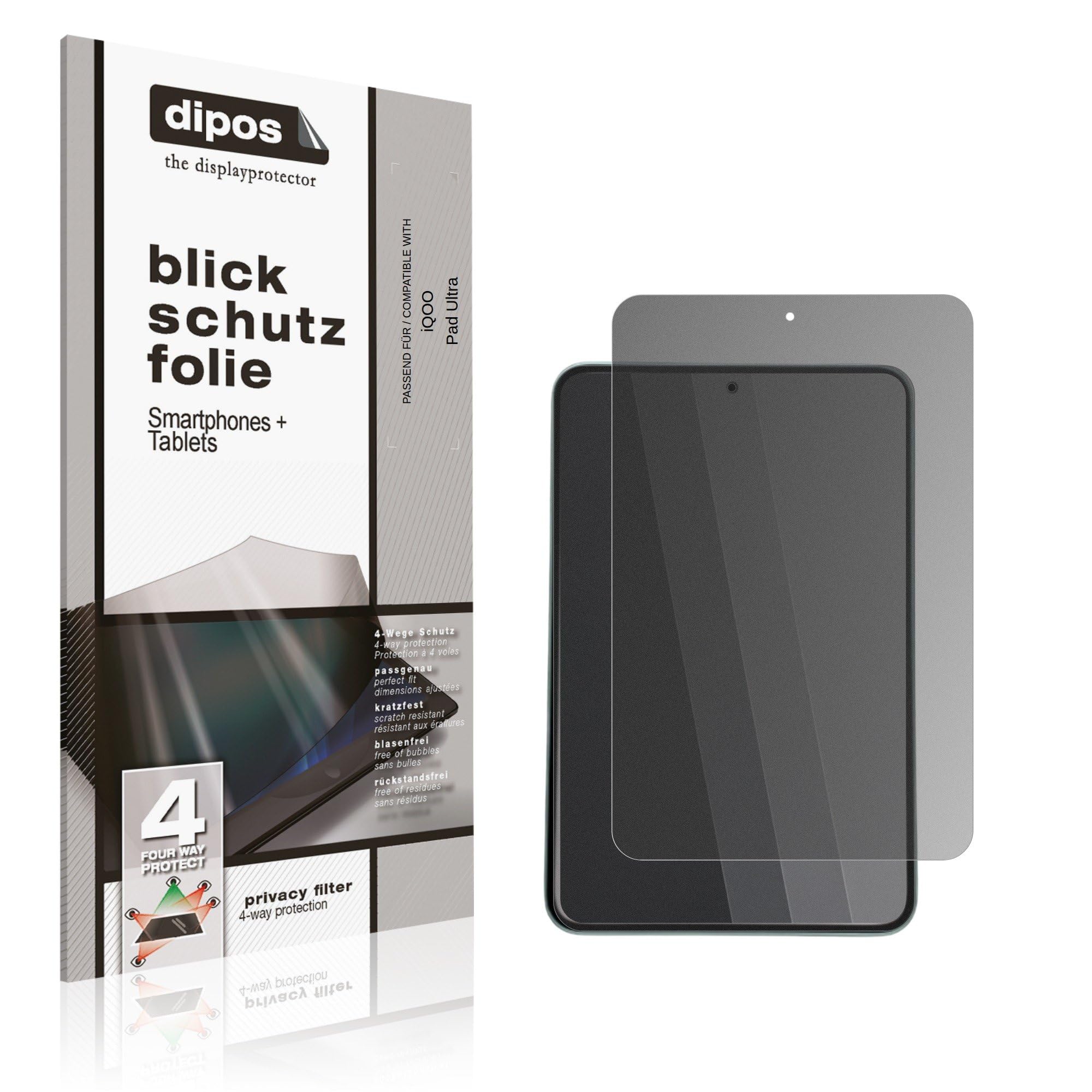 dipos Protector de Pantalla Antiespía para iQOO Pad Ultra