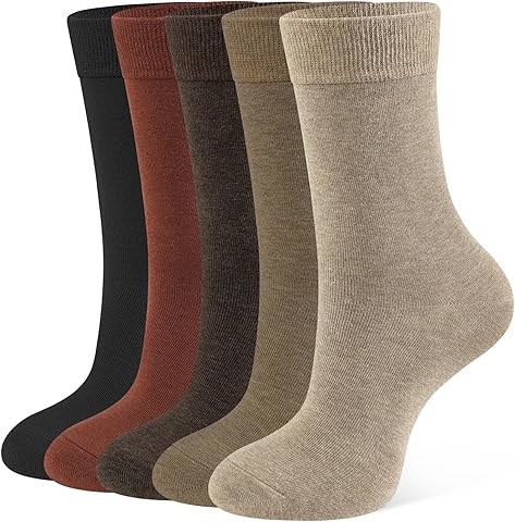CLOSEMATE Calcetines Algodon Mujer Finos Suaves 5 Pares Cómodos Transpirables Ligeros Clásicos Casuales Colores