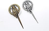 Vista 5 de Broche de la mano del rey reina de GoT - Pin de metal chapado en oro antiguo o plata