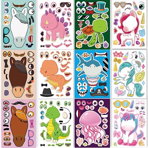 24 Sheets 8.27''×5.9'' Make Your Own Stickers for Kids Toddlers,