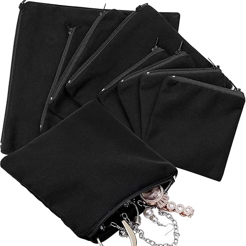 Miniatura 7 de Sanwuta 8 Piezas Bolsas de Almacenamiento Plateadas con Cremallera Anti Deslustre Bolsas Plateadas Guardadoras Protectoras de Almacenamiento de Azul