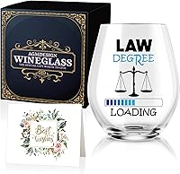 AGMDESIGN Law Degree Loading Funny Wine Glass with Gift Box - Graduation Gift for Lawyers, Law Students, JD Grads, Paralegals (15oz)
