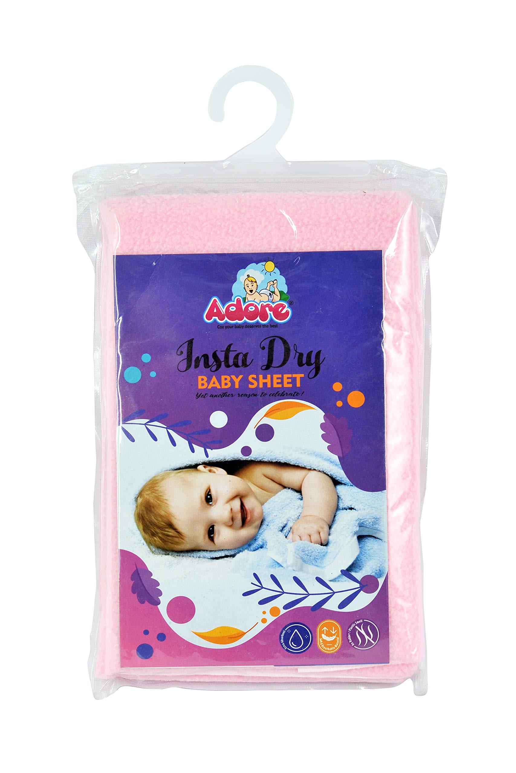Adore Microfiber Fitted Crib Sheet, Cozy and Soft Solid Color Toddler Sheet, 50 X 70 Cms (Pink)-image-25