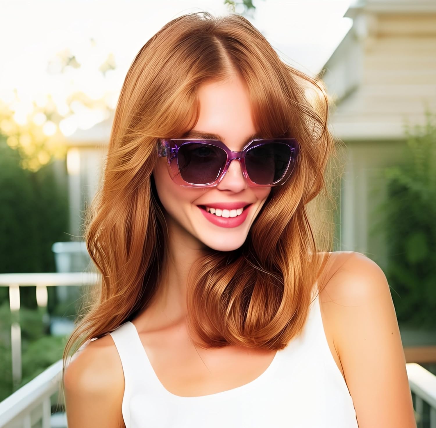 FEISEDY Trendy Polarized Sunglasses, Oversized Irregular TR Frame for Women Men, Retro Shades UV400 B0016 - Image 3