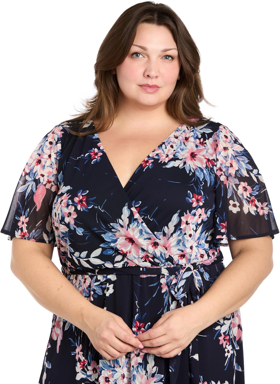 R&M Richards Womens Enchanted Garden Faux Wrap Dress - Image 5