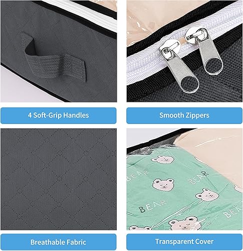 Miniatura 3 de Cupic Cupid Contenedores de almacenamiento debajo de la cama, paquete de 3 contenedores de almacenamiento debajo de la cama, organizador grande de