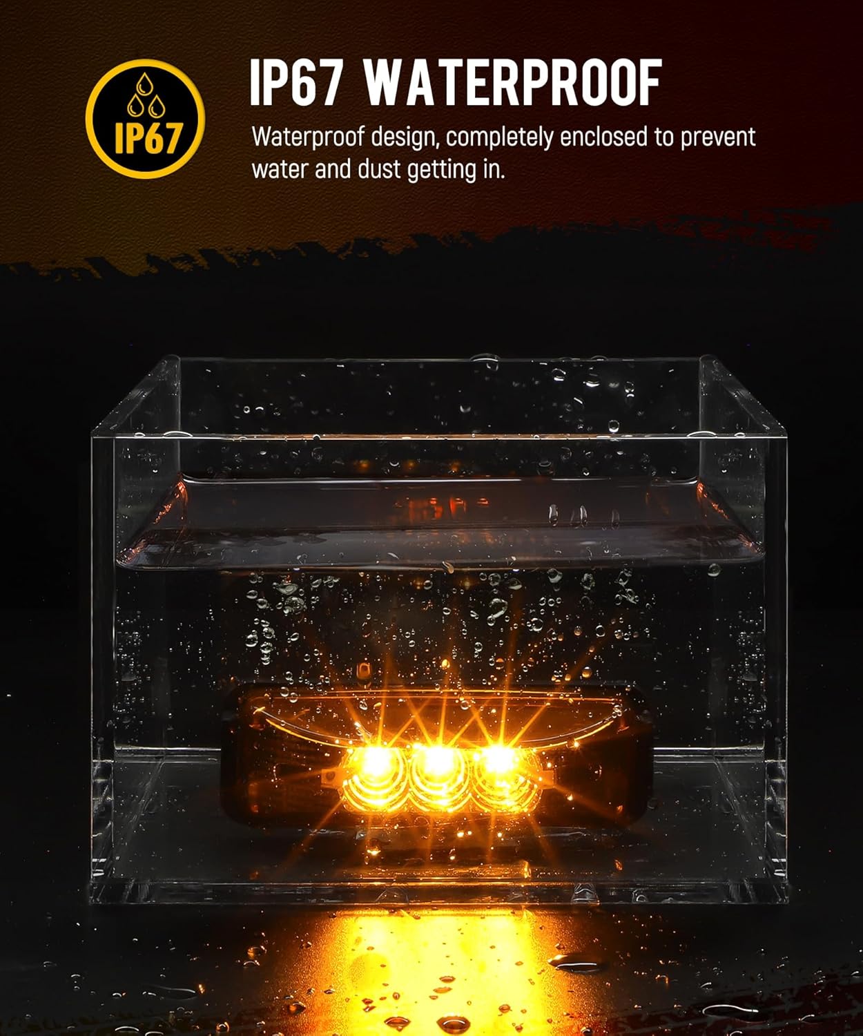 Partsam 10Pcs 3.9 inch 3LED Side Marker Clearance Lights with Reflectors for RV Truck Trailer Camper UTE UTV, Sealed Waterproof, 12V, Surface Mount (5 Amber+5 Red)